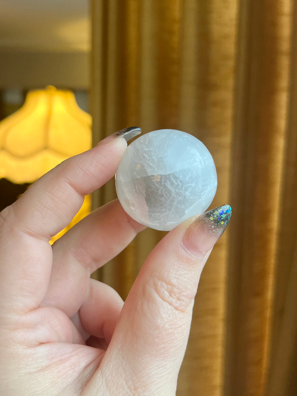 Selenite Orb & Sphere – Cleansing & High Vibration Healing Crystal (Satin Spar)