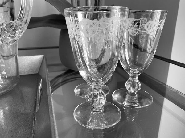 Clear Glass Footed Juice Goblets