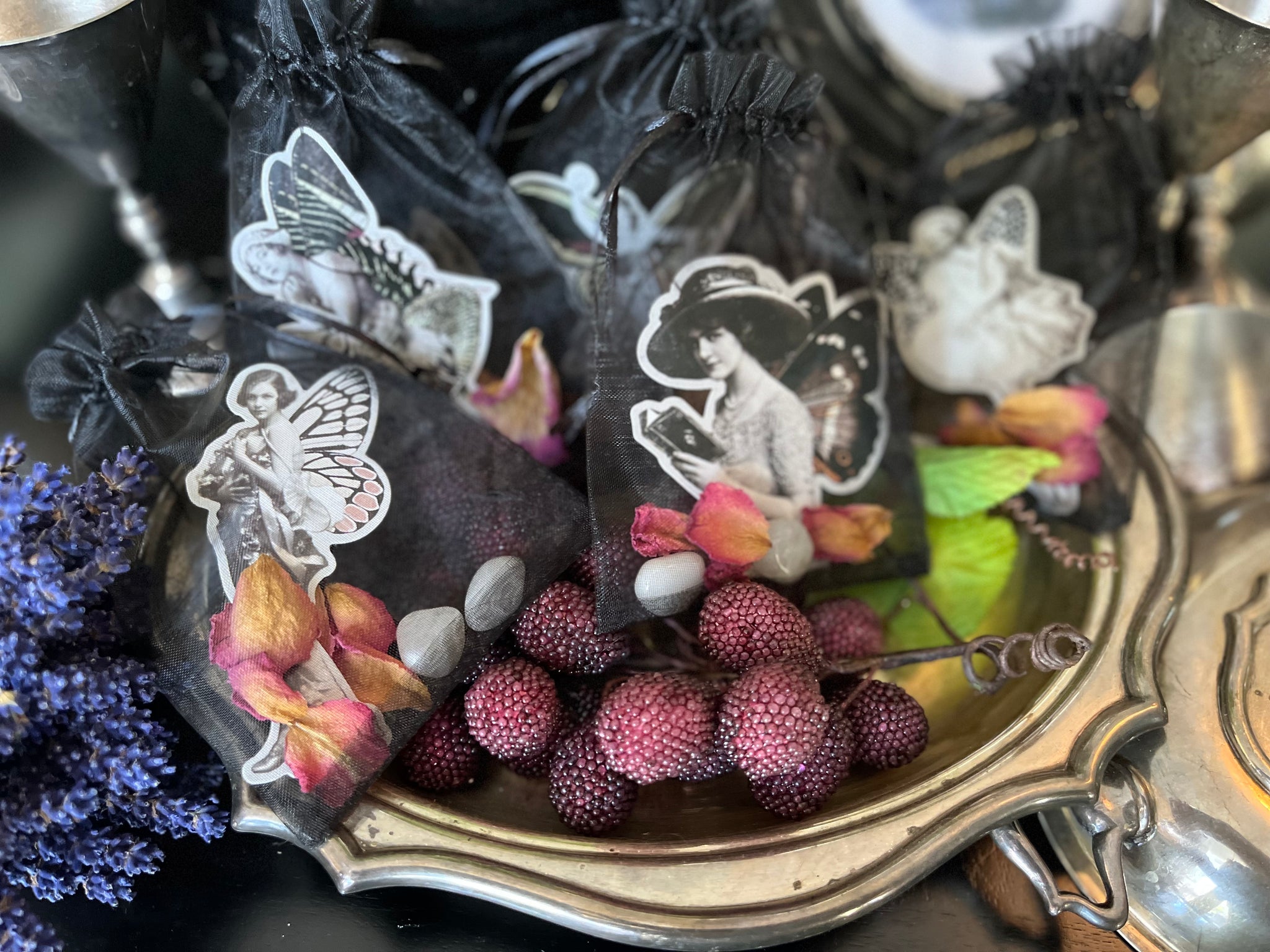 Vintage Fairy Lady Crystal Pouch