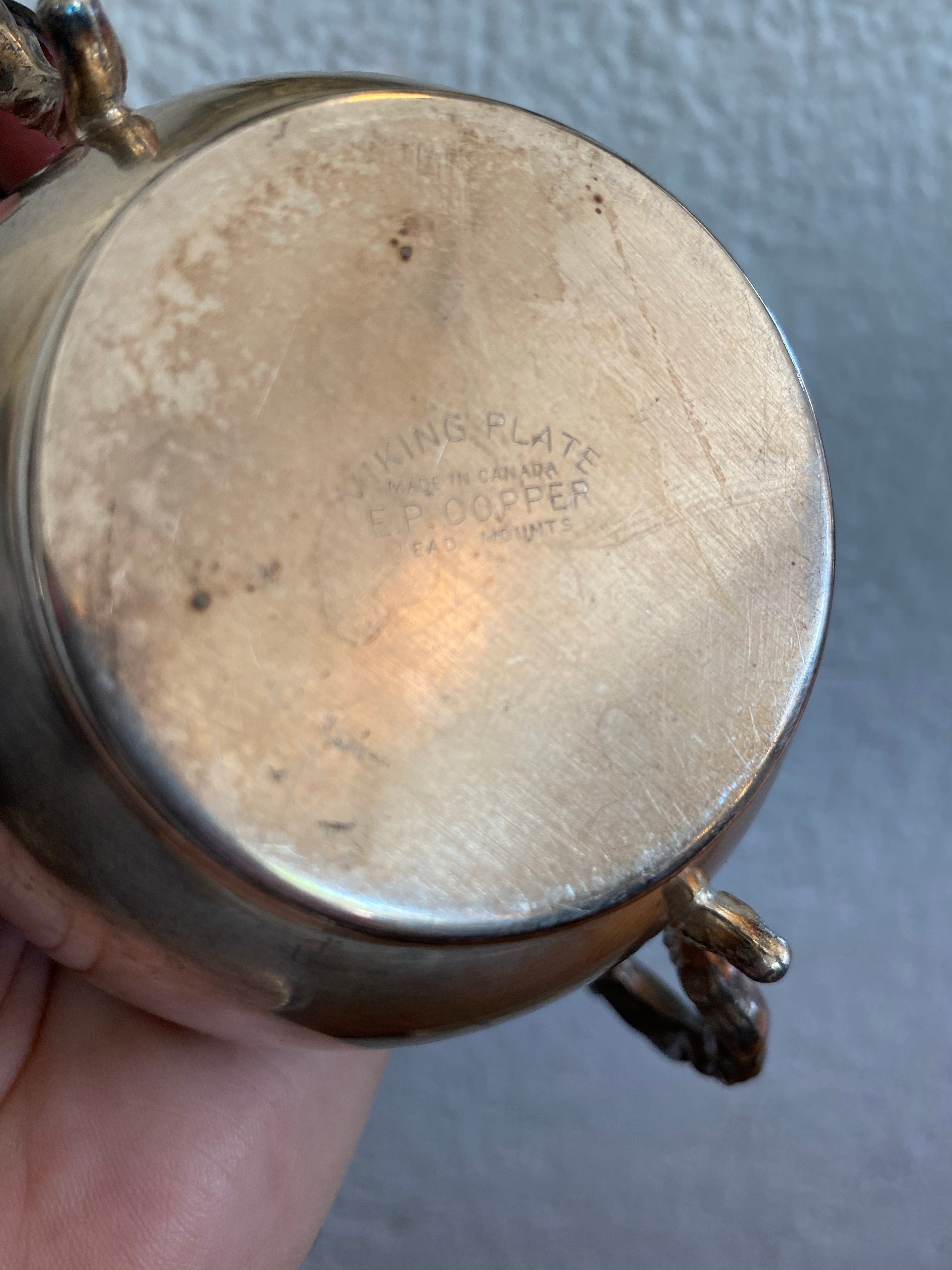 Vintage Viking Silver Plate Cream & Sugar w/ Grape Vines