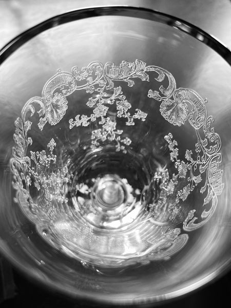 Vintage Czech Etoile Crystal Wine Glass by Bohemia Crystal Crystalex