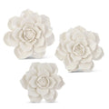 Handmade Glossy White Wall Hanging Ceramic Flowers