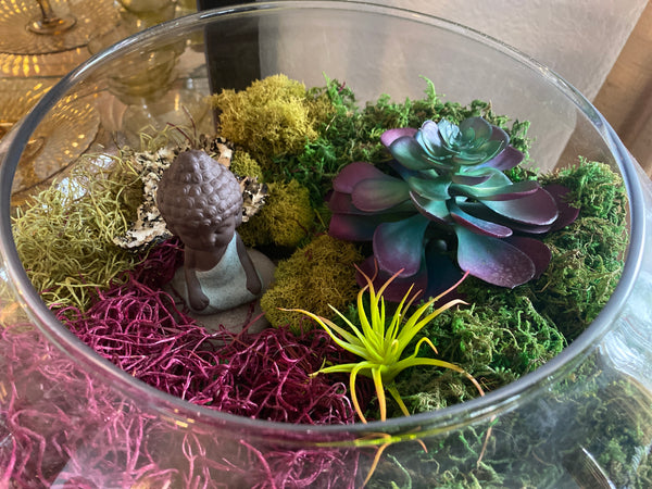 Terrarium w/ Blue Buddha 13"x 17.5"