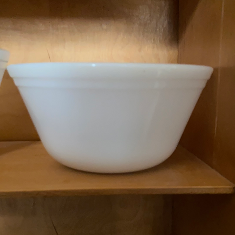 Federal Milk Glass 7” bowl w upper edge