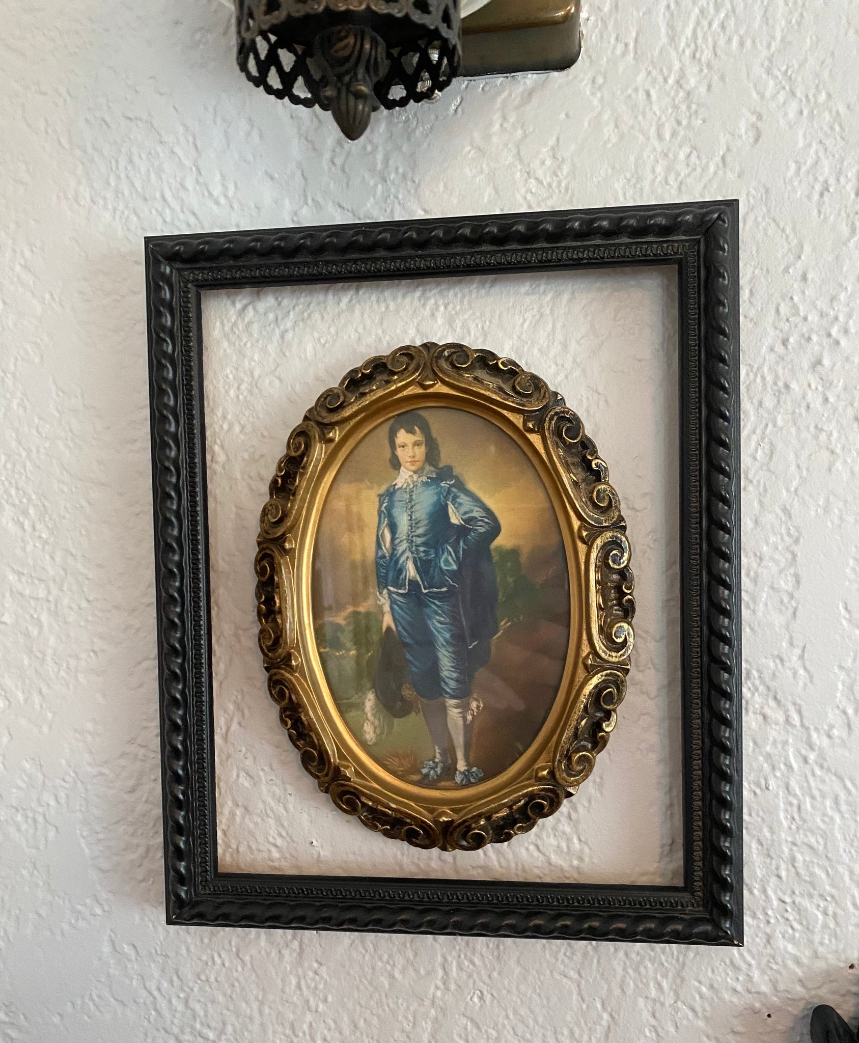 Vintage Blue Boy Gainsborough Wooden Frame 8 1/4" x 6"