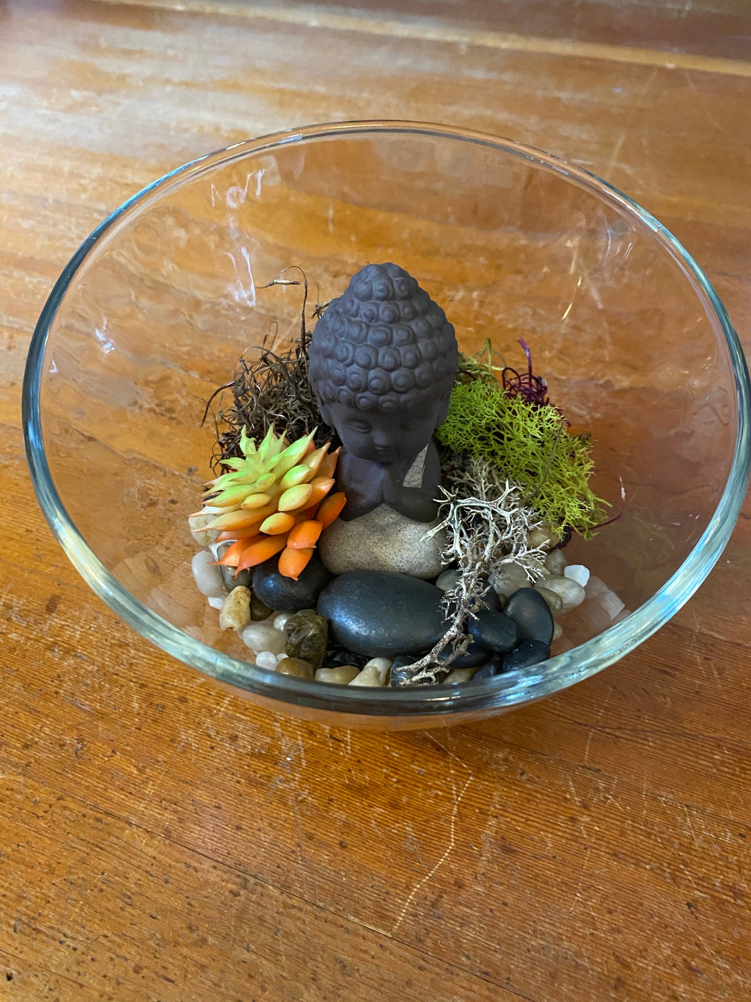 Small Terrarium w/ Cream Buddha