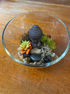 Small Terrarium w/ Cream Buddha