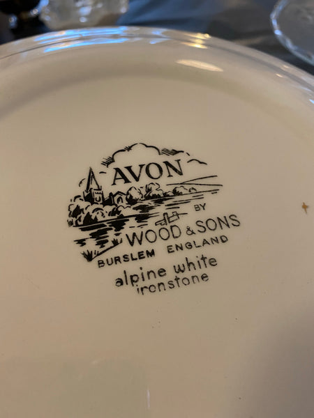 Avon by Wood & Sons Burslem England Alpine White Ironstone