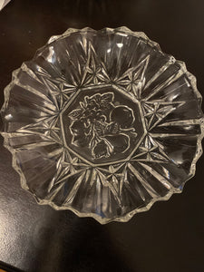 Clear Depression Glass Dish Fruit Design