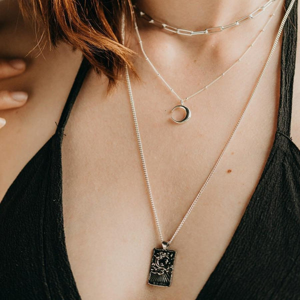 Moon Tarot Necklace 18"