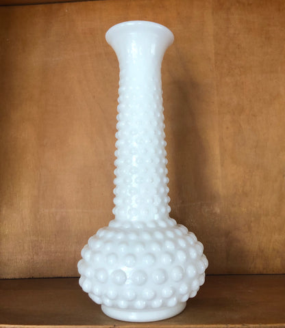 E. O. Brody hobnail milk glass bud vase