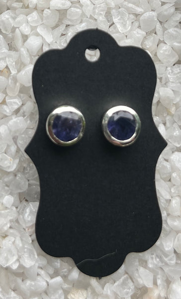 Silver Stud Earrings w/ Semi Precious Stones