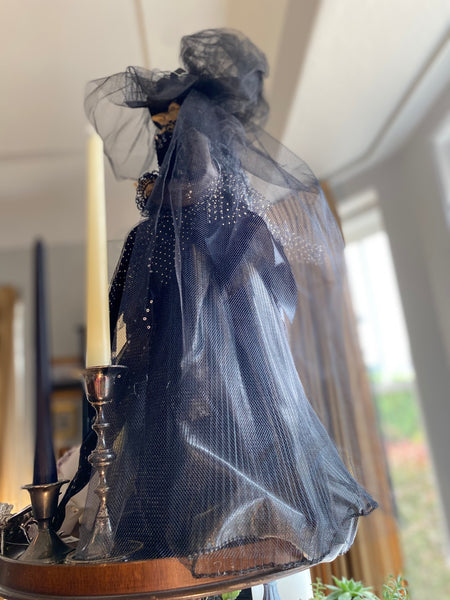 Winnie the Witch w/ Black Veil & Sequinned Dress