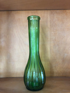 Emerald Ribbed Vase 9"