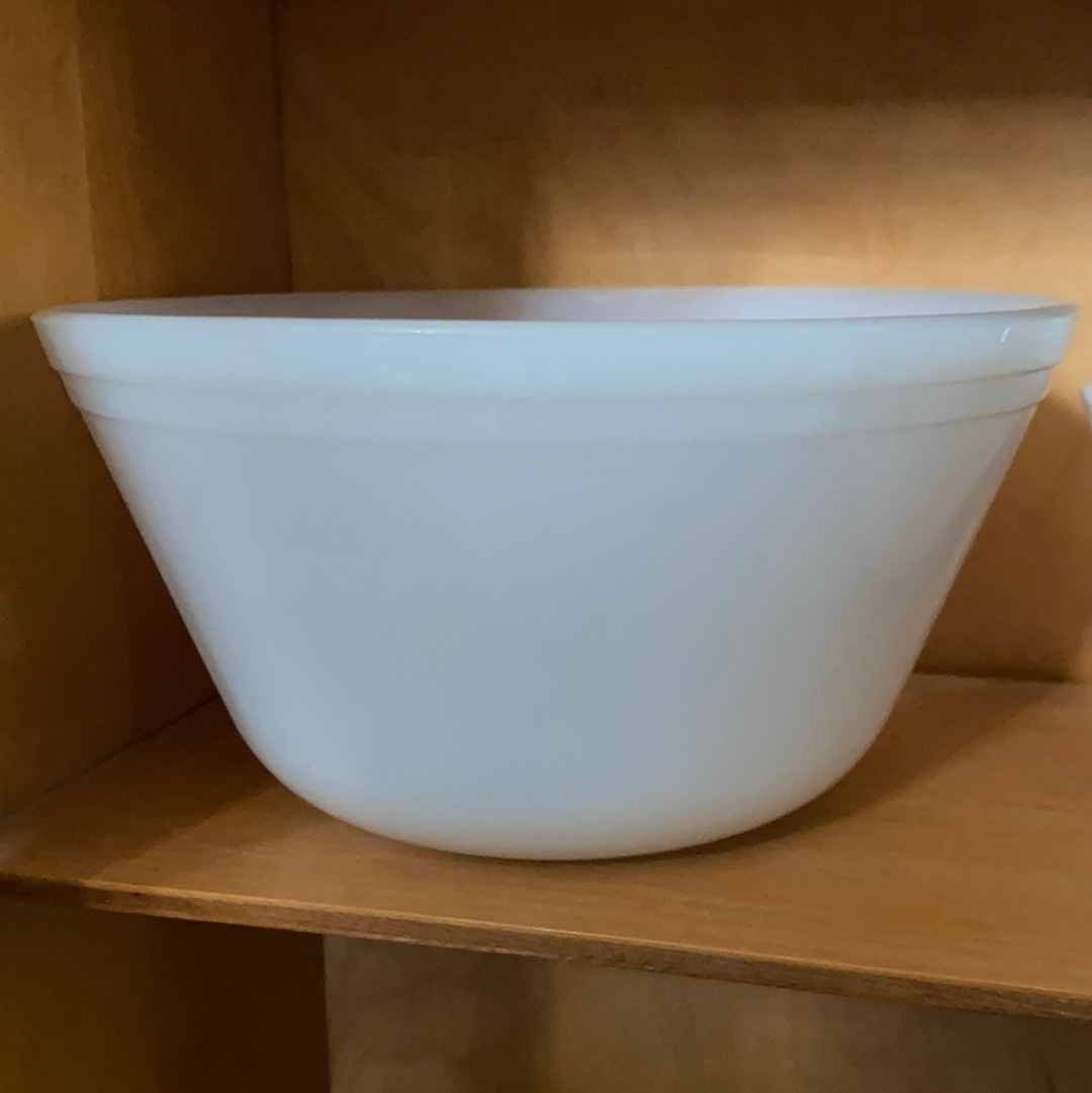 Federal Milk Glass 8” bowl w upper edge