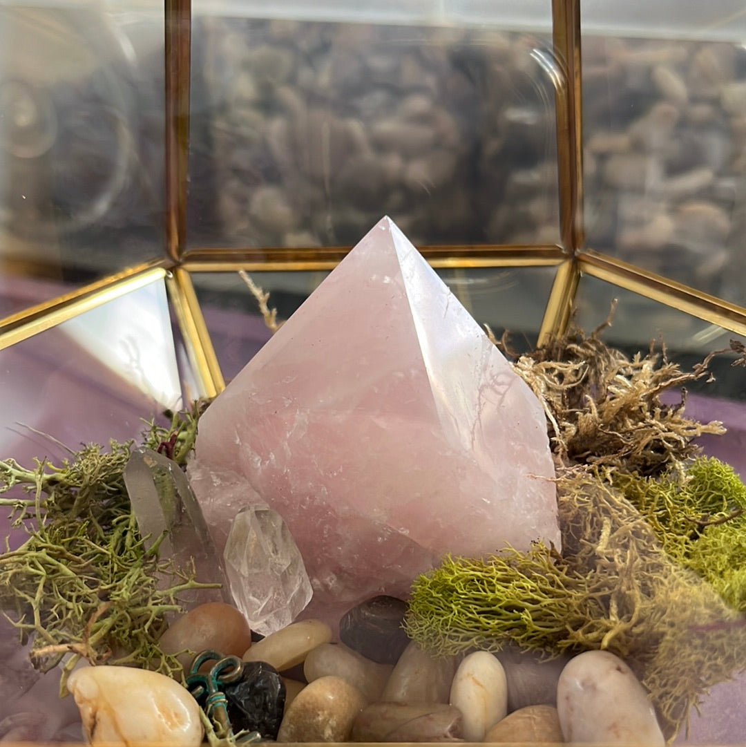 Rose Quartz Cut Base Tower – Love & Self-Compassion Healing Crystal (#2)
