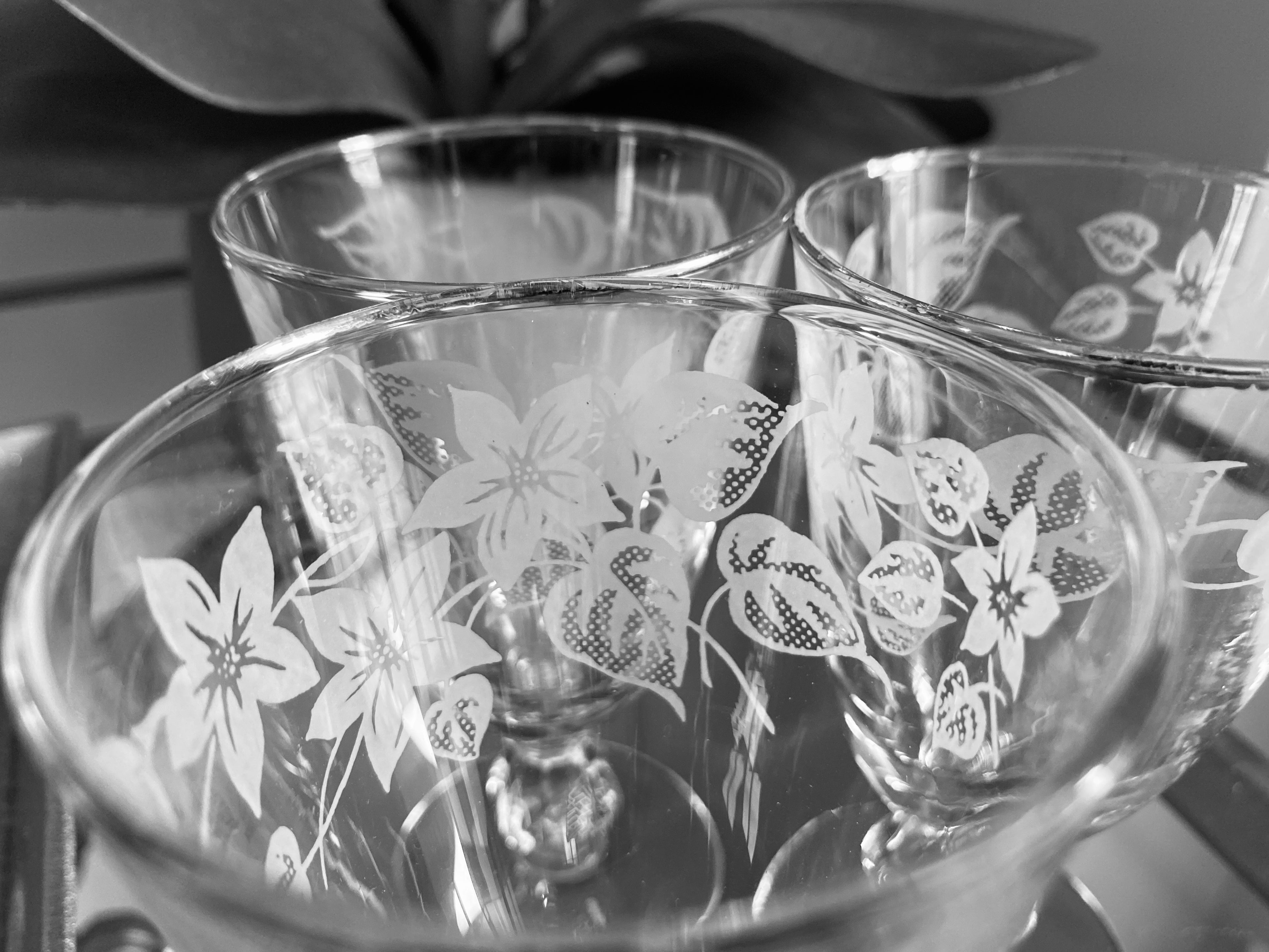 Clear Glass Footed Juice Goblets