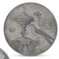 Round Grey Rimmed Bird w/ Urn Wall Plaque