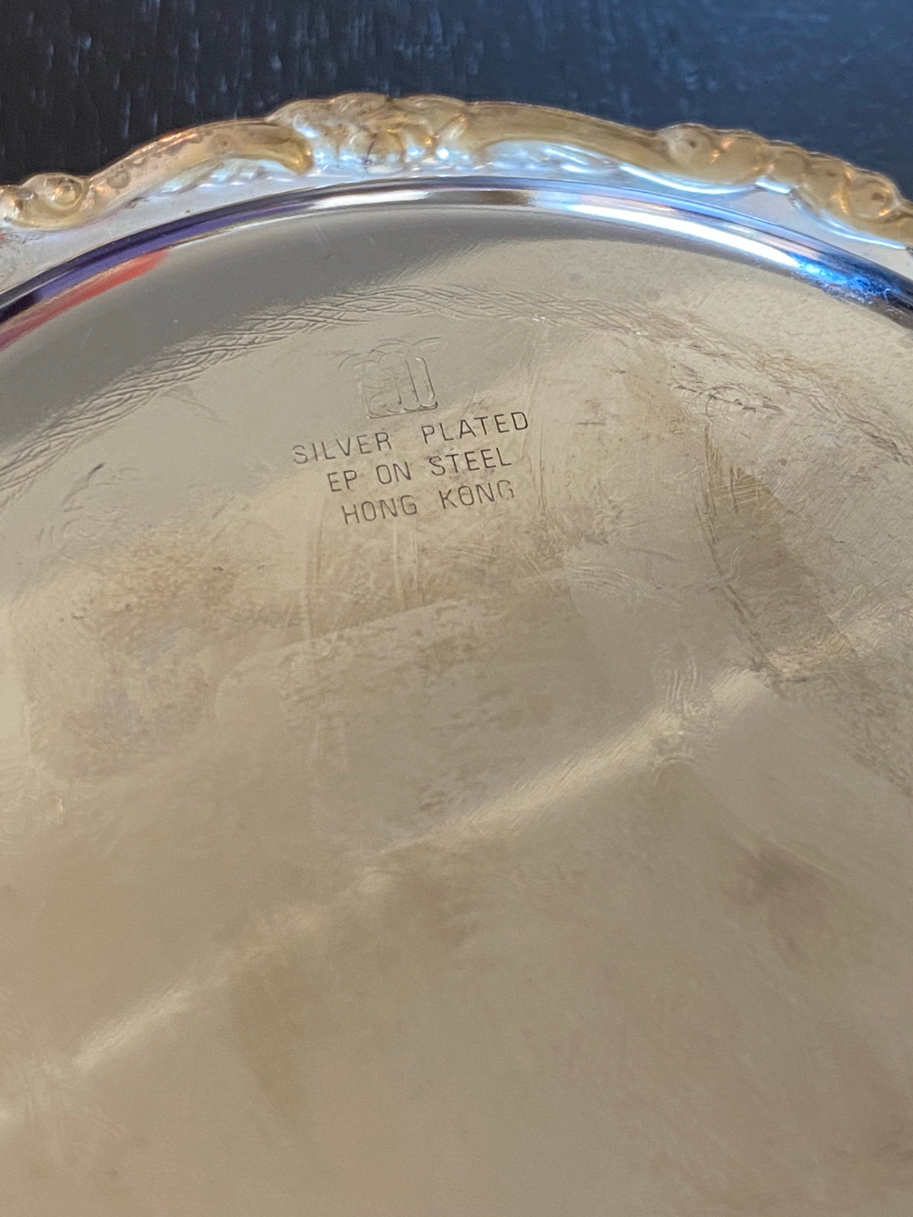 Vintage Ornate Silver Plated Coaster