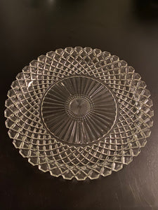 Clear Depression Glass Waterford Waffle Platter