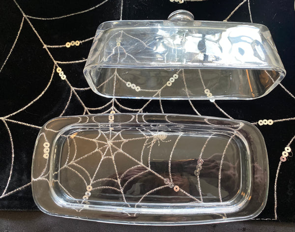 Vintage Clear Glass Butter Dish