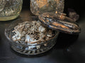 Clear Depression Glass Dish Starburst mini w/ silver lid