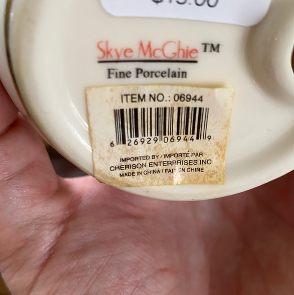 Skye McGhie Porcelain Tea Light Holder w/ Roses