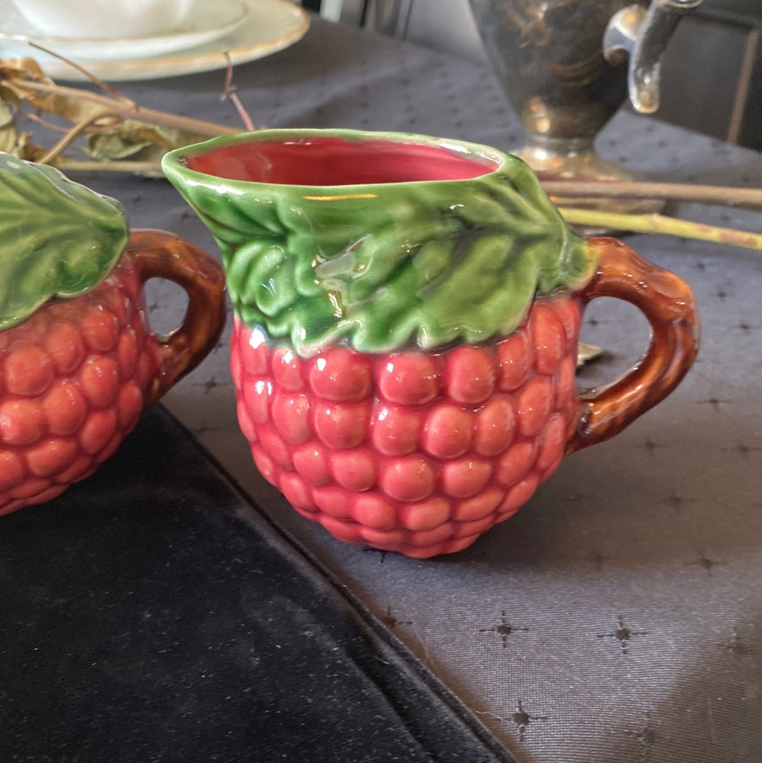 Vintage Grape Jay Willfred Sugar Bowl & Creamer Set