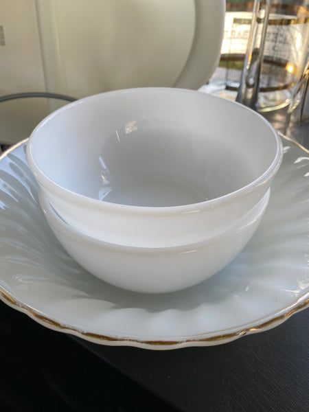 Federal Milk Glass  5” cereal bowl