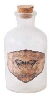 Vintage Glass Bottles w/ Butterfly