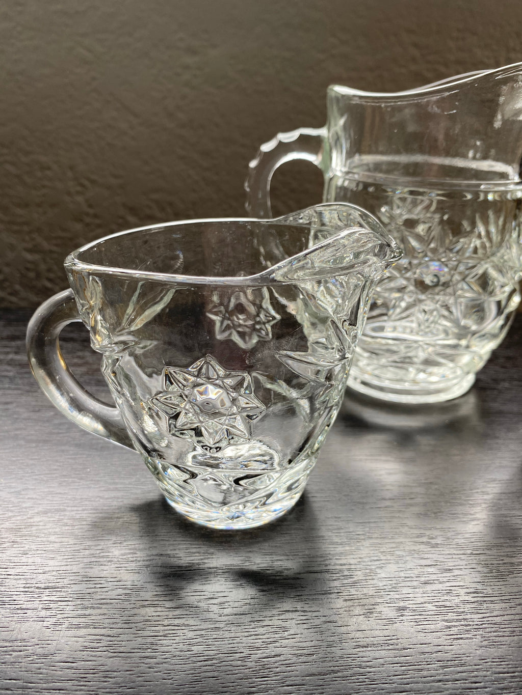 Vintage Anchor Hocking Cream & Sugar Starburst