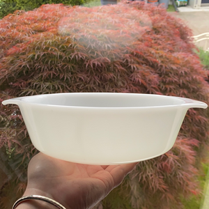 Vintage Fire King 1.5 QT Casserole Dish Milk glass