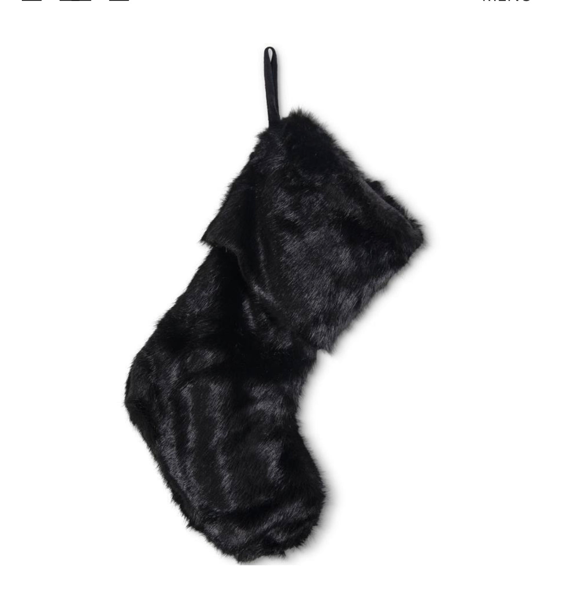 22” Black Faux Fur Stocking