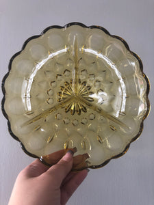 Anchor Hocking Amber 3 section Relish Dish Fairfield