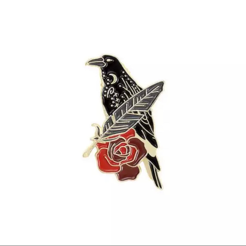 Enamel Crow/ Raven Pin