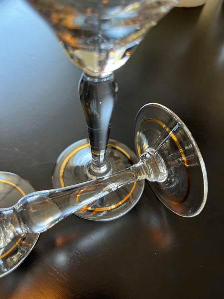 Vintage Crystal Mikasa Gold Rim Sherry/Port Glass