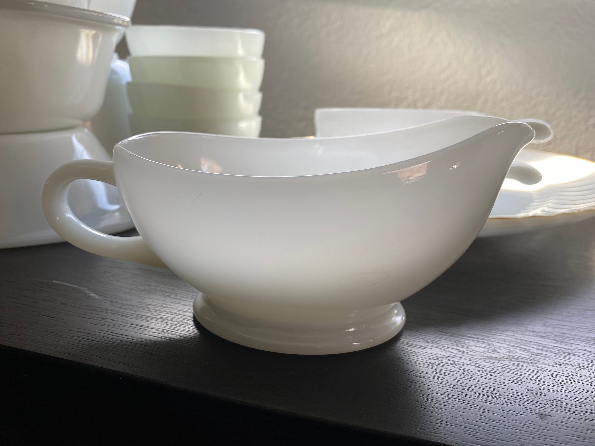 Anchor Hocking Milk glass Gravy Boat