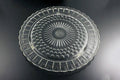 Federal Footed Cake Plate Sunburst, Dots & Panels