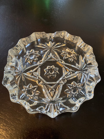 Anchor Hocking Early American Prescut Glass Ashtray Star of David