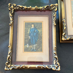 Vintage Blue Boy Gainsborough Wooden Frame 6" x 4 3/4”