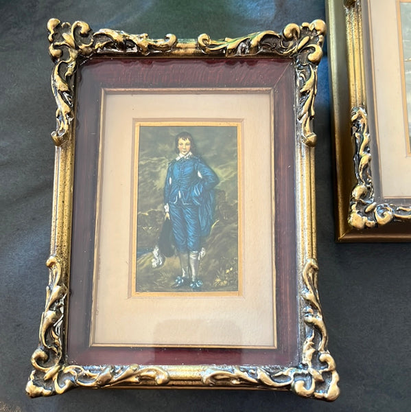 Vintage Blue Boy Gainsborough Wooden Frame 6" x 4 3/4”