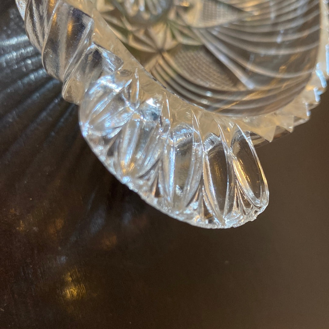 Vintage Hazel Atlas Clear Fan & Triangle Dish