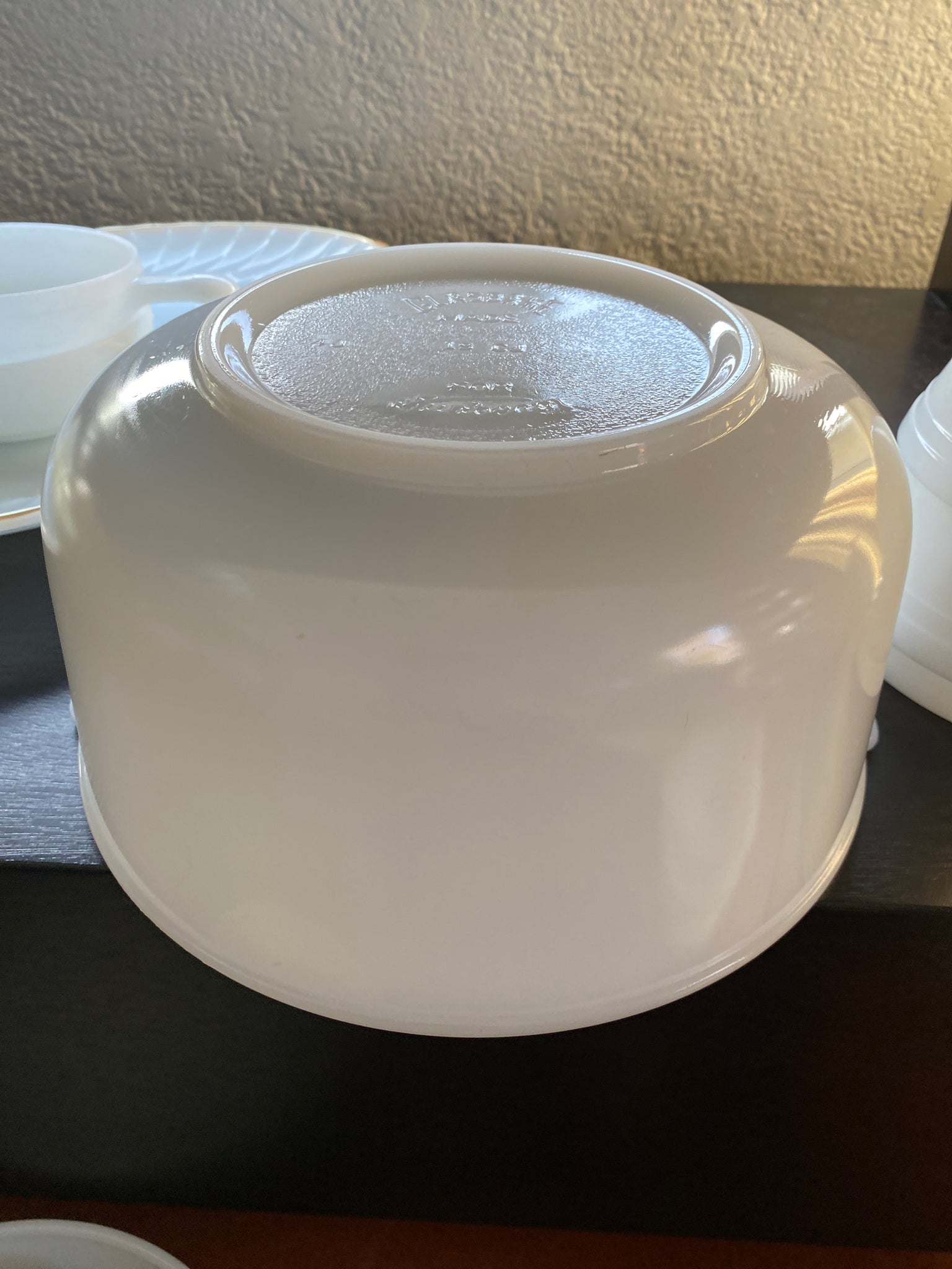 Glasbake Sunbeam Mixing Bowl Milk Glass Large Mixing Bowl 19CJ