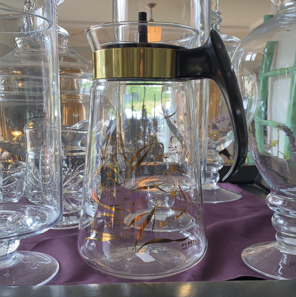 Vintage Atomic Wheat Pyrex 10 Cup Coffee Carafe The Magenta Rose