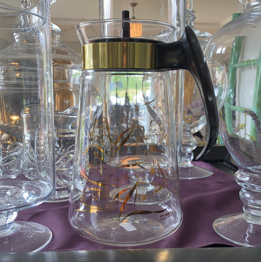 Vintage Atomic Wheat Pyrex 10 Cup Coffee Carafe