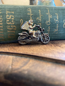 Vintage Angel on Motorcycle Broach/ Pin