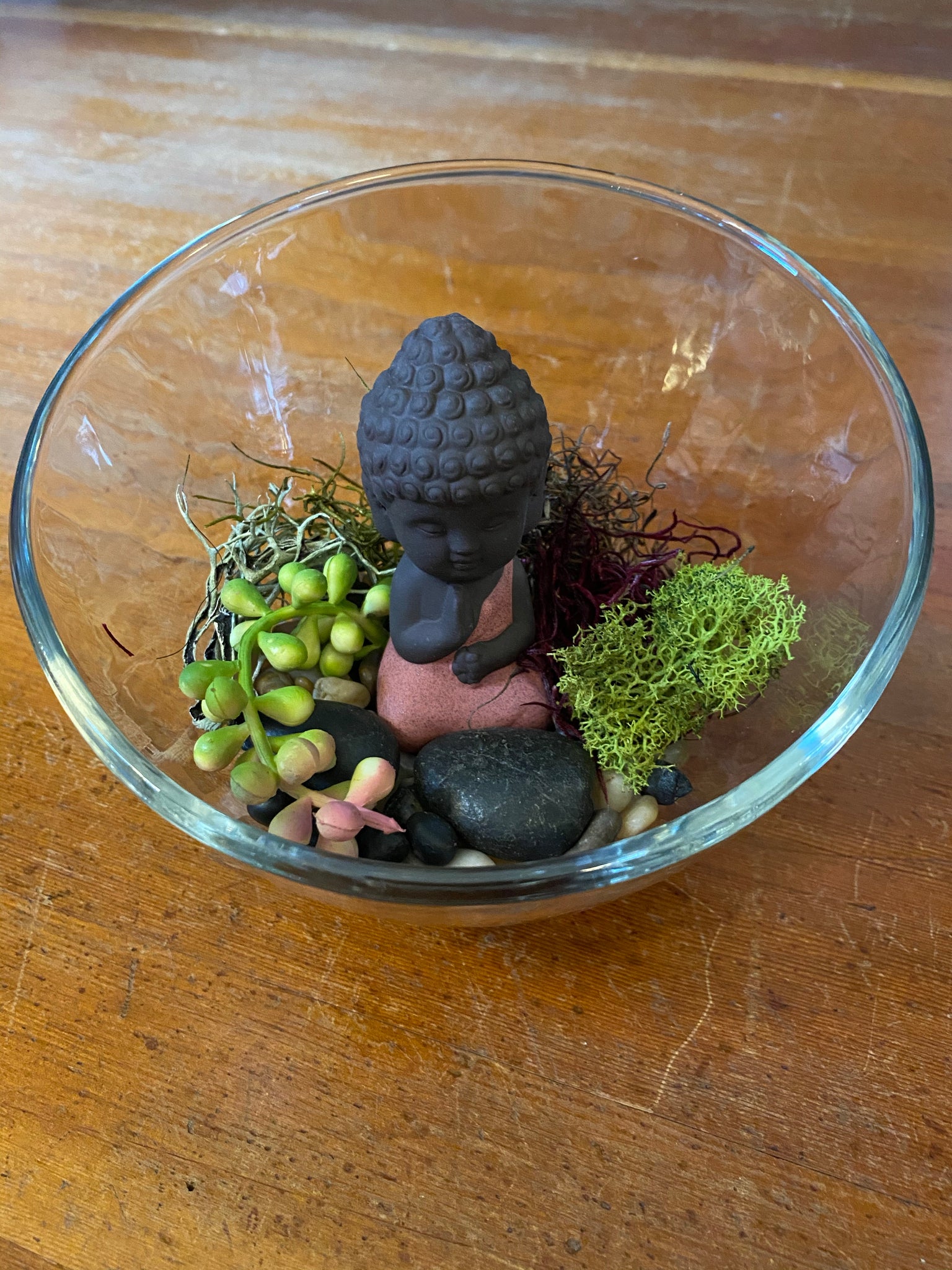 Small Terrarium w/ Pink Buddha