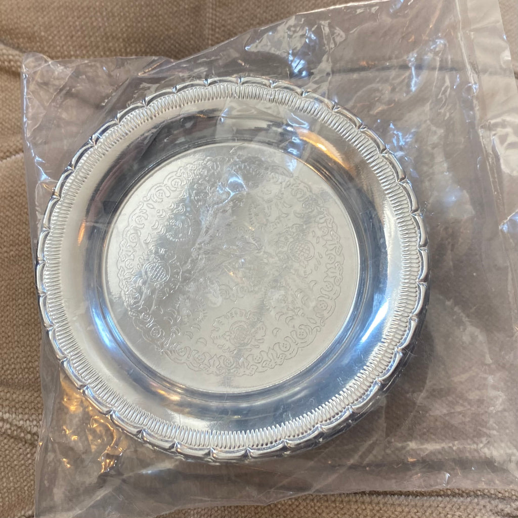 Vintage Ornate Silver Plated Coaster Set (8)
