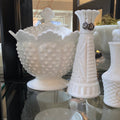 Vintage Fenton (Large) Hobnail Milk Glass Dish w/ Lid