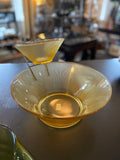 Vintage 3 pc Sun Gold Amber Norse Chip & Dip Glass Federal Co. USA